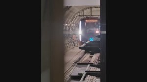 Прибытие метропоезда на станцию Путиловская, Санкт-Петербург
