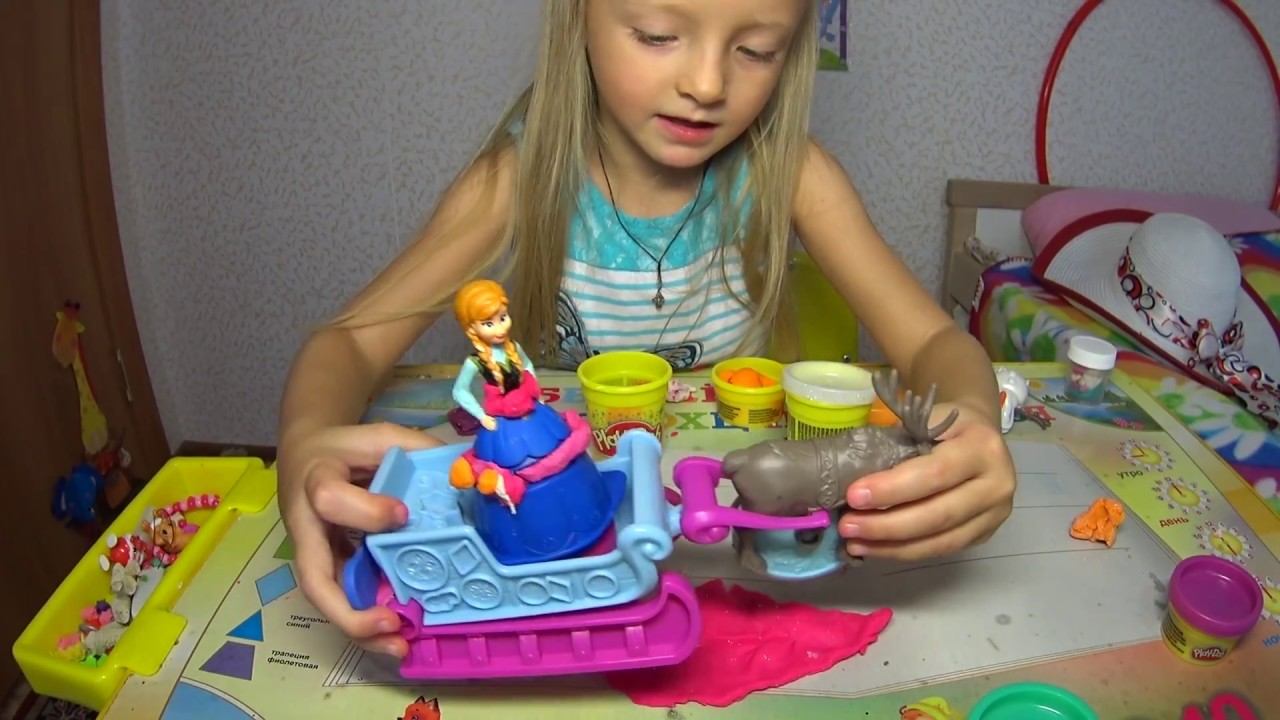 Плей до Пластилин Play Doh Эльза часть вторая /видео для детей от Мунсерят