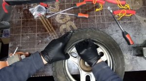 Подготовка колеса Хонда Дио 27 для реставрации (снимаю резину)
