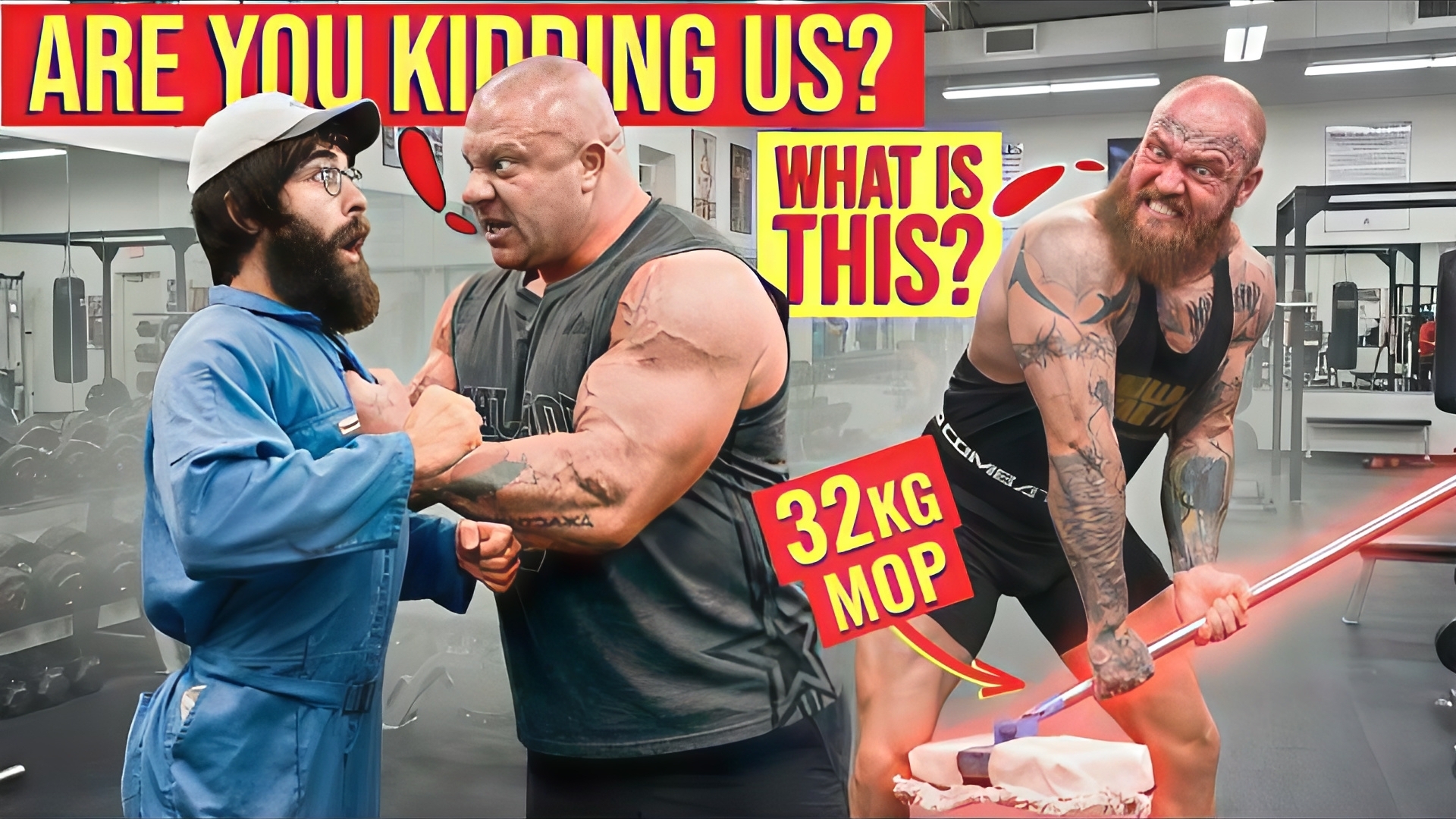 Бодибилдеры против уборщика. Розыгрыш Анатолия в спортзале