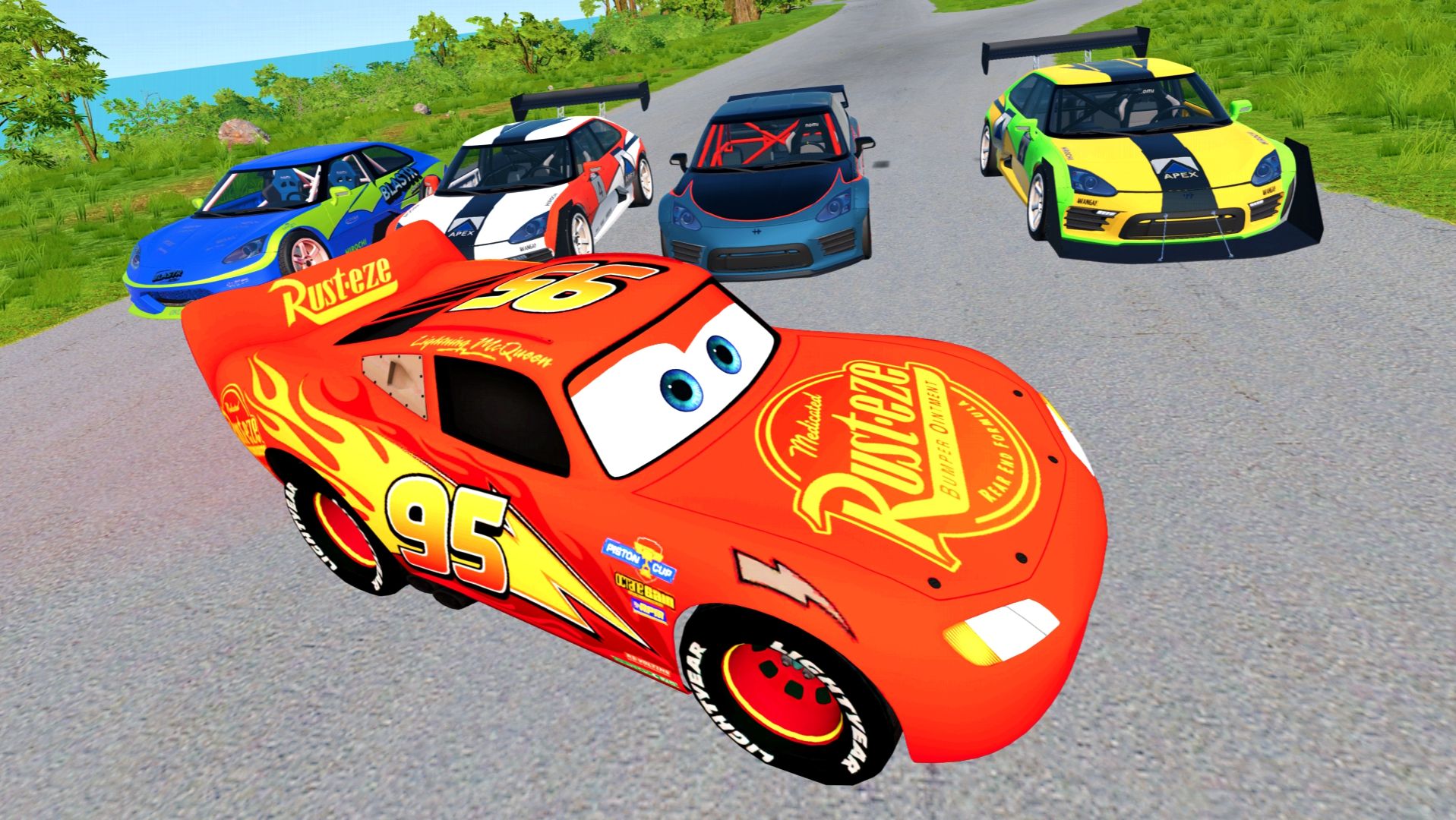 МУЛЬТИКИ ПРО МАШИНКИ МАКВИН: спуск с горы — вихрь кувырков смотреть онлайн