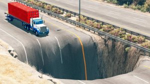 Сможет ли фура перелететь огромную яму с лавой в гта 5 ? - эксперимент в gta 5