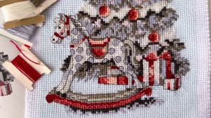 Вышивка крестиком Фикс Прайс Елочка с Лошадкой - качалкой