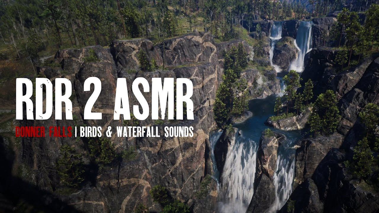 RDR 2 ASMR | Donner Falls | Waterfall, Train & Birds Sounds