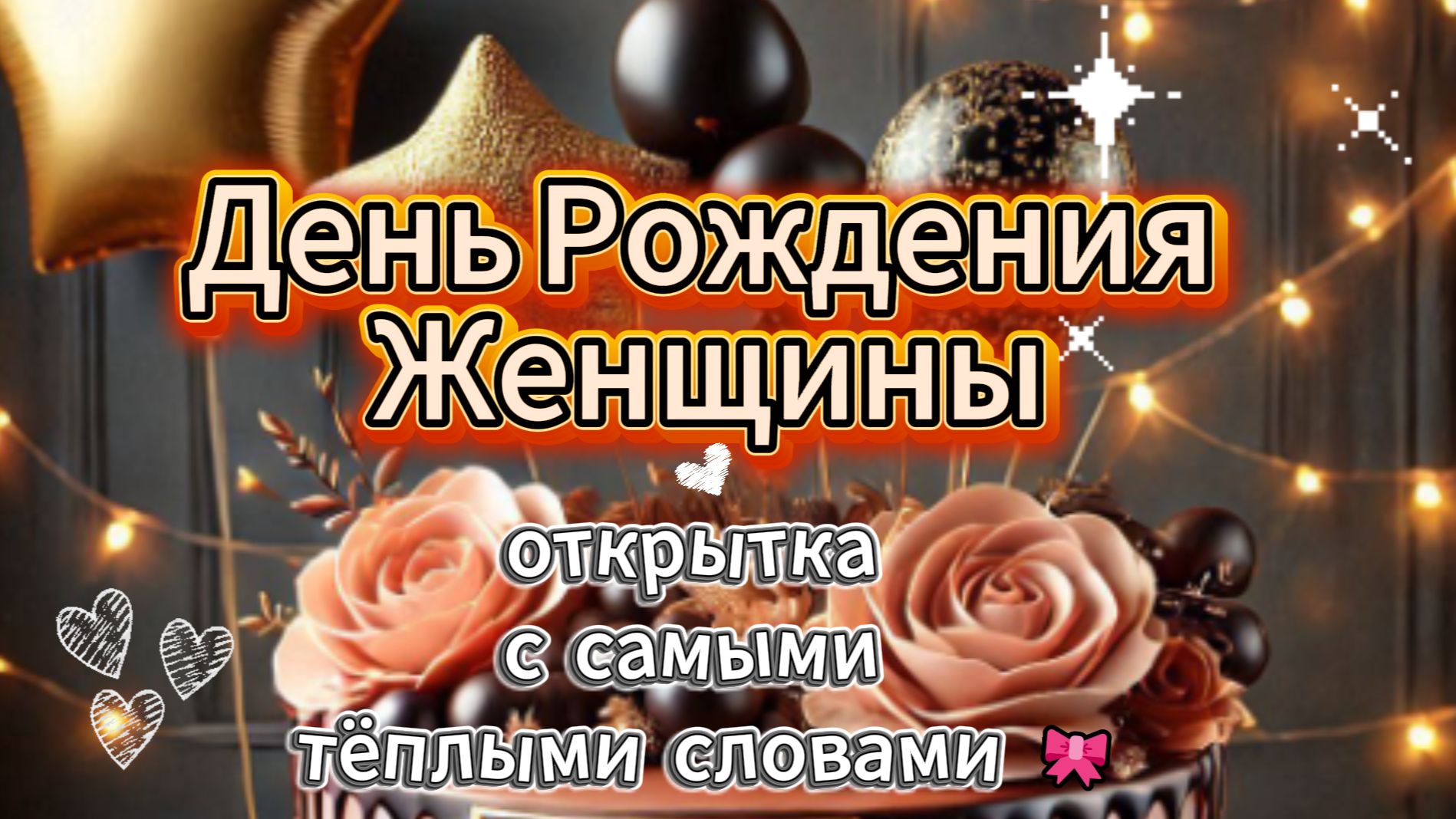 День рождения женщины: готовая открытка с самыми тёплыми словами 🎀 смотреть онлайн