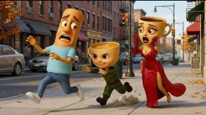 Балерина Капучина храбро прогоняет злодея, чтобы спасти свою дочку малышку