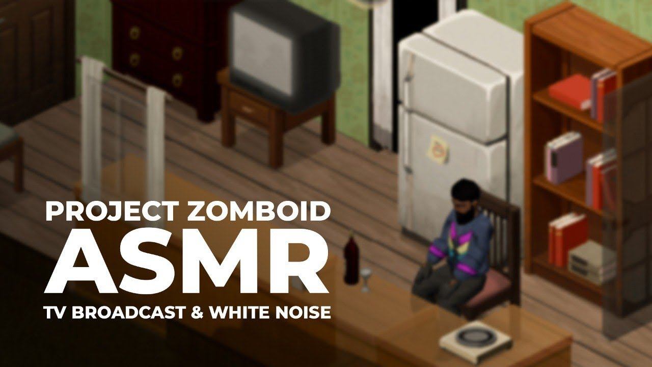 Project Zomboid ASMR | TV Broadcast | Unintelligible Speech & White Noise