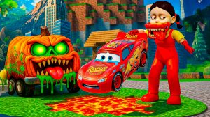 Мультик про машинки тачки Маквин . Майнкрафт мир . Зомби Пираты на корабле  под прицелом пушек