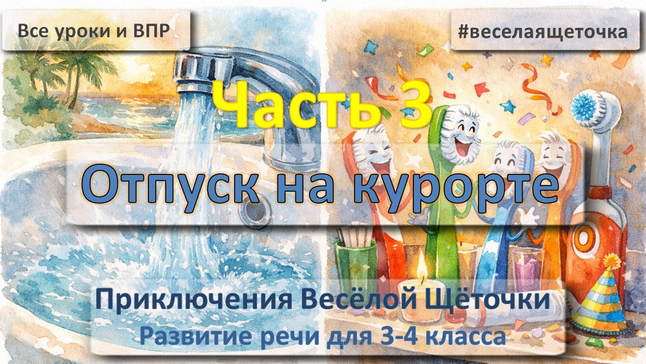 Читаем авторскую сказку Приключения Весёлой Щёточки Часть 3 Развитие речи для 3-4 класса