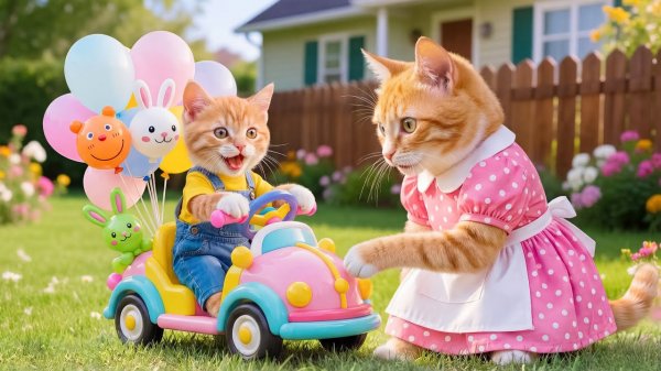 Мультики для детей, котики и воздушные шарики, видео про котиков, мультик про котиков