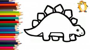 Мультик - раскраска для детей ДИНОЗАВР. Учимся как рисовать ДИНОЗАВРИКА с детьми // ОБУЧАШКА ТВ