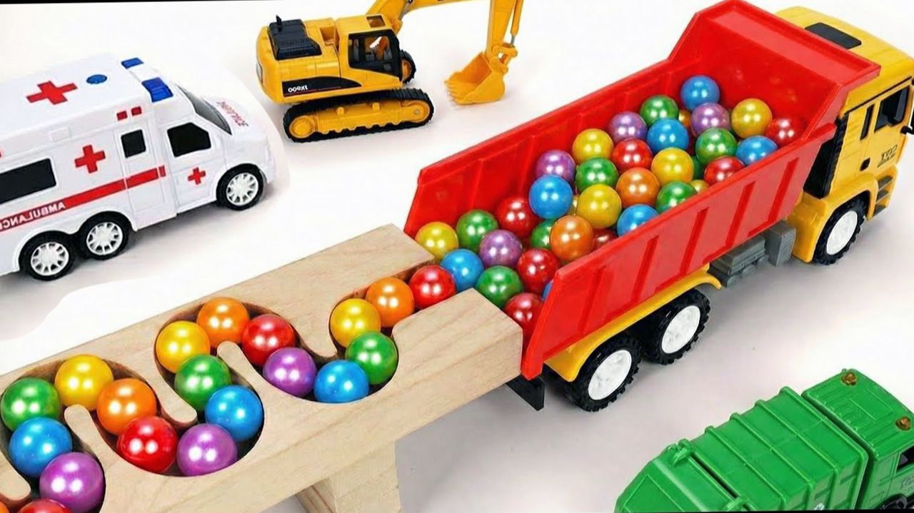 Мультики для детей. Яркая залипательная шарики и Разноцветные машинки на трассе. Мультики малышам смотреть онлайн