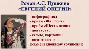 Система уроков по роману А.С. Пушкина "Евгений Онегин"