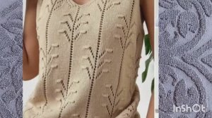 Узор веточка спицами для летней маечки.