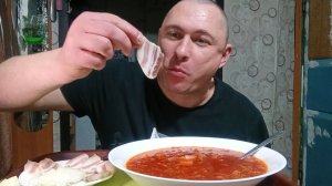 мукбанг/Обжорыч/Суп Борщ, домашние вкусняшки/
