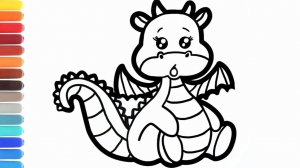 Мультик - раскраска для детей ДРАКОН. Учимся как рисовать ДРАКОНА.