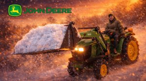 Зимний режим John Deere включён! Фронтальный погрузчик (КУН) для минитрактора John Deere 3028 EN