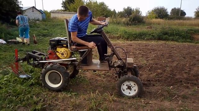 Самодельный мини трактор из мотоблока Нева смотреть онлайн