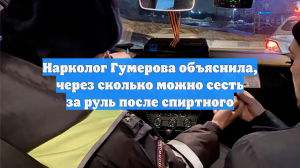 Нарколог Гумерова объяснила, через сколько можно сесть за руль после спиртного
