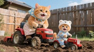 Котенок Джинджер и Мама-кошка строят дома свою собственную мини-ферму! Трогательные истории