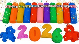 ЛЕПИМ 2026 ГОД И ЛОШАДОК ИЗ КИНЕТИЧЕСКОГО ПЕСКА ВИДЕОЛЕПКА ВИДЕО ДЛЯ ДЕТЕЙ КАНАЛ ИГРАЛКИ-ЗАЛИПАЛКИ