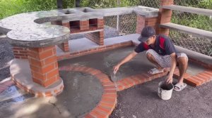 Летняя зона для шашлыков из кирпича своими руками