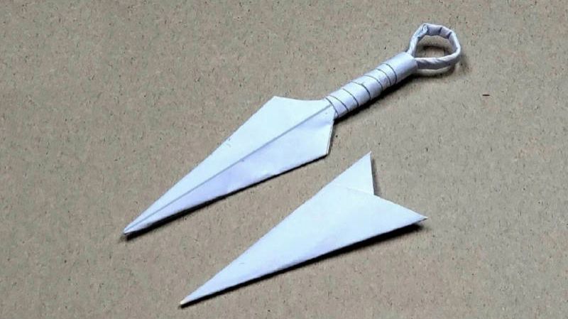 Как сделать крутой нож кунай из бумаги а4 смотреть онлайн