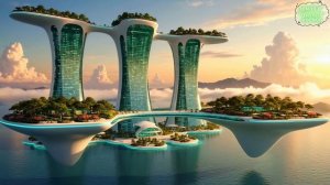 Нео Аркадия, Океан, Небесный город 4K1часКинематографической научно фантастической эмбиентной музыки