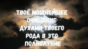 ТВОЁ МОЩНЕЙШЕЕ ОЧИЩЕНИЕ ДУХАМИ ТВОЕГО РОДА В ЭТО ПОЛНОЛУНИЕ
