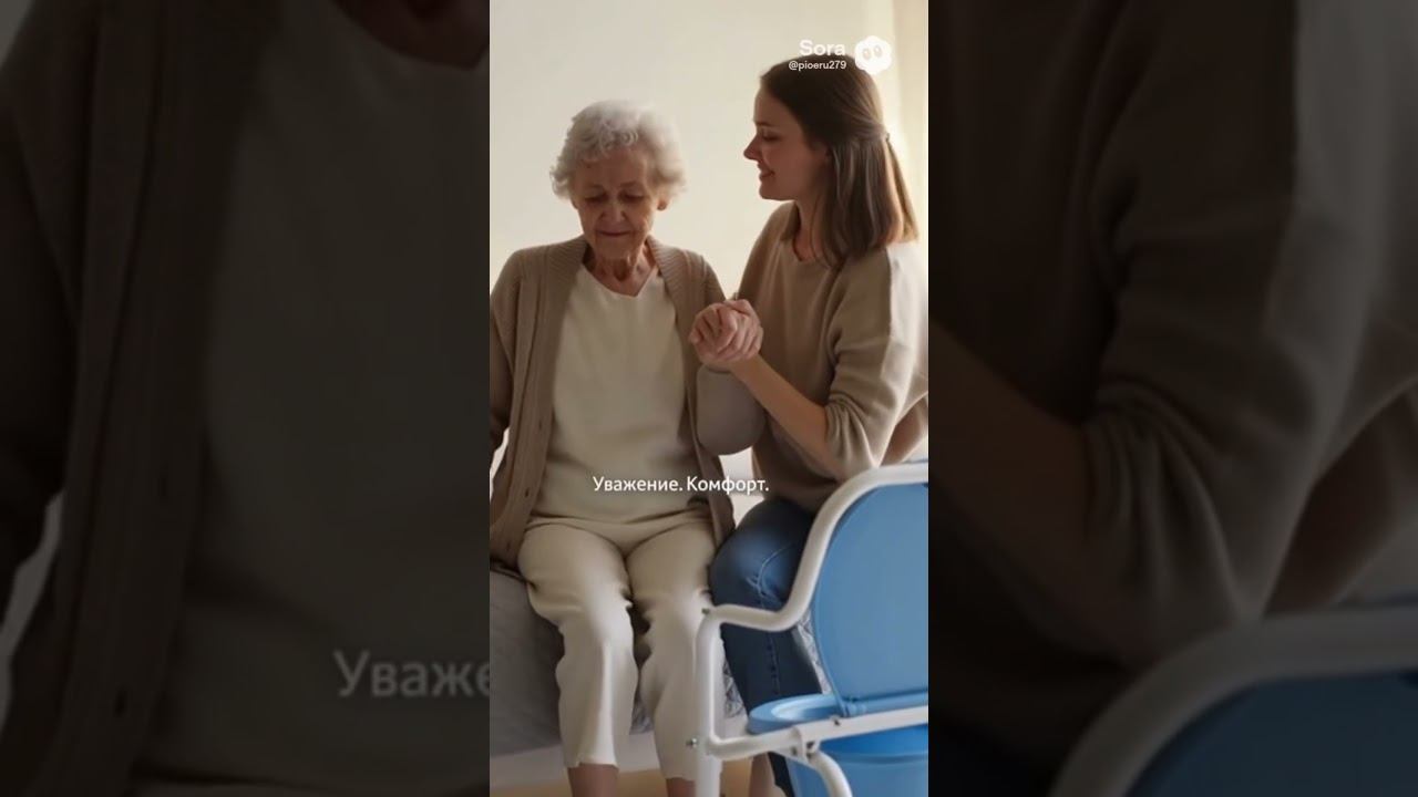 Бабушка стесняется — дочка рядом. Кресло-туалет Медши помогает