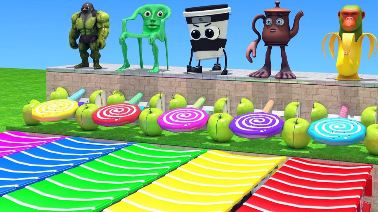 Мультики для детей. Веселая ферма с Яркими Итальянскими мемами. Мультики залипалки для малышей смотреть онлайн