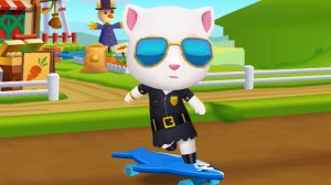 Мультфильмы Бегалки для самых маленьких - Агент Анджела на кусачем скейте Talking Tom Gold Run