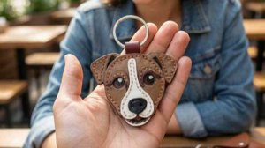 Делаем кожаный брелок для сумки собачка Джек Рассел. Выкройки брелока.