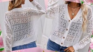 ЧТО-ТО НОВЕНЬКОЕ🔥 МОДНЫЙ АЖУРНЫЙ ЖАКЕТ👍 для модных женщин.💎НОВИНКА от ШЕИН.