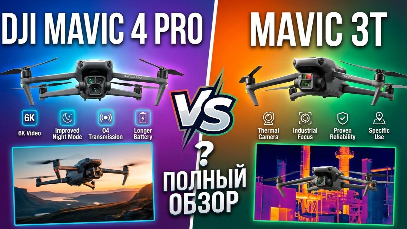 Обзор DJI Mavic 4 Pro vs Mavic 3T в 2026 году смотреть онлайн