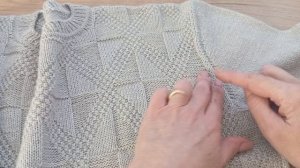 Мужской джемпер спицами теневым узором Экспресс МК