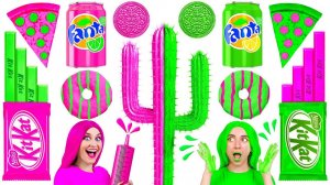 ЕДИМ ПРОДУКТЫ ОДНОГО ЦВЕТА ЦЕЛЫЙ ДЕНЬ! Пробуем на вкус розовые и зеленые продукты с  Multi DO! FOOD