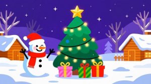 ❄️ Снеговик и елка в сказочной ночи! ✨