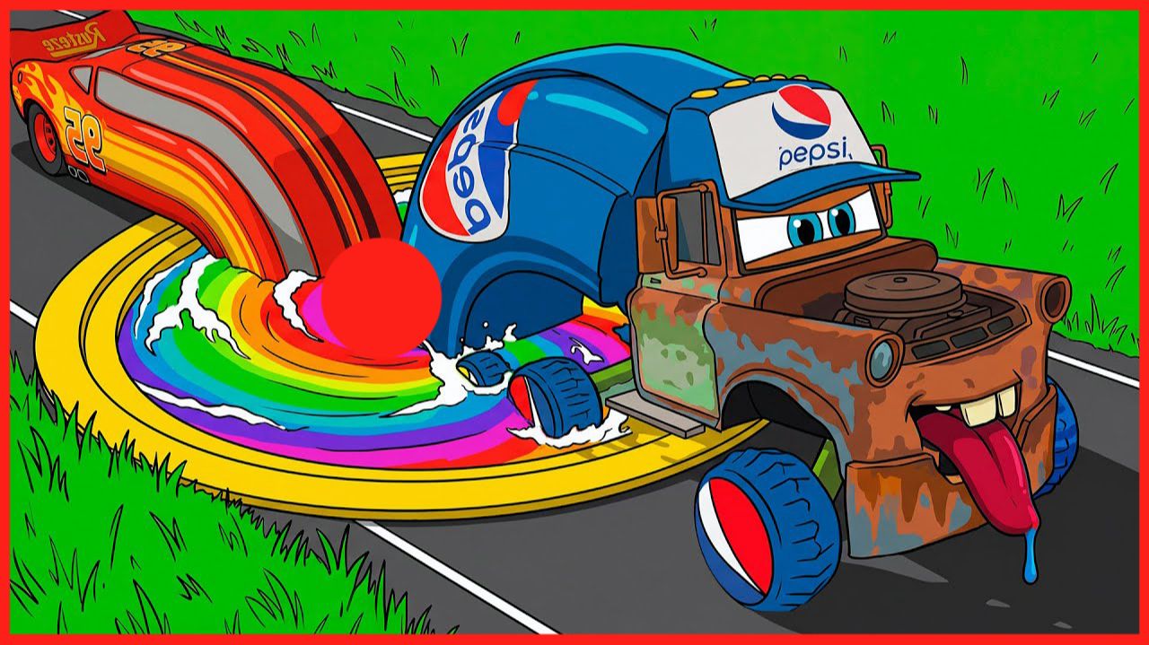 Мультики машинки для детей. Яркие краш тесты ПЕПСИ машинок из мультика ТАЧКИ. Мультики для малышей смотреть онлайн