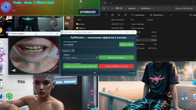 PyEffection - Более 50 видео эффектов в стикеры телеграм