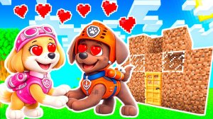 ПОСТРОИЛ ДОМ для ВЛЮБЛЁННЫХ СКАЙ и ЗУМА ЩЕНЯЧИЙ ПАТРУЛЬ в МАЙНКРАФТ