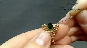 💍Кольцо из бисера и бусин своими руками 🙌