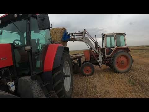 Погрузка рулонов ЯЧМЕННОЙ соломы с поля !