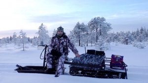 Обкатка Буксировщика по Зимнему Лесу.К озеру с рыбалкой