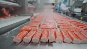 Как делают крабовые палочки. Полный цикл производства.