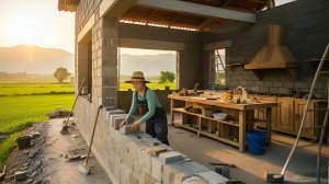 Девушка построила виллу мечты за 3 месяца своими руками. Бушкрафт