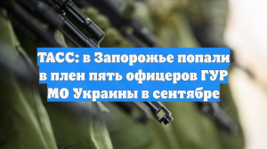 ТАСС: в Запорожье попали в плен пять офицеров ГУР МО Украины в сентябре