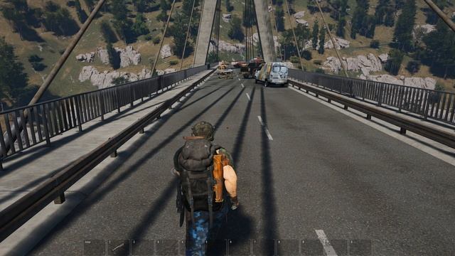 На мосту отжал тачку с палки)