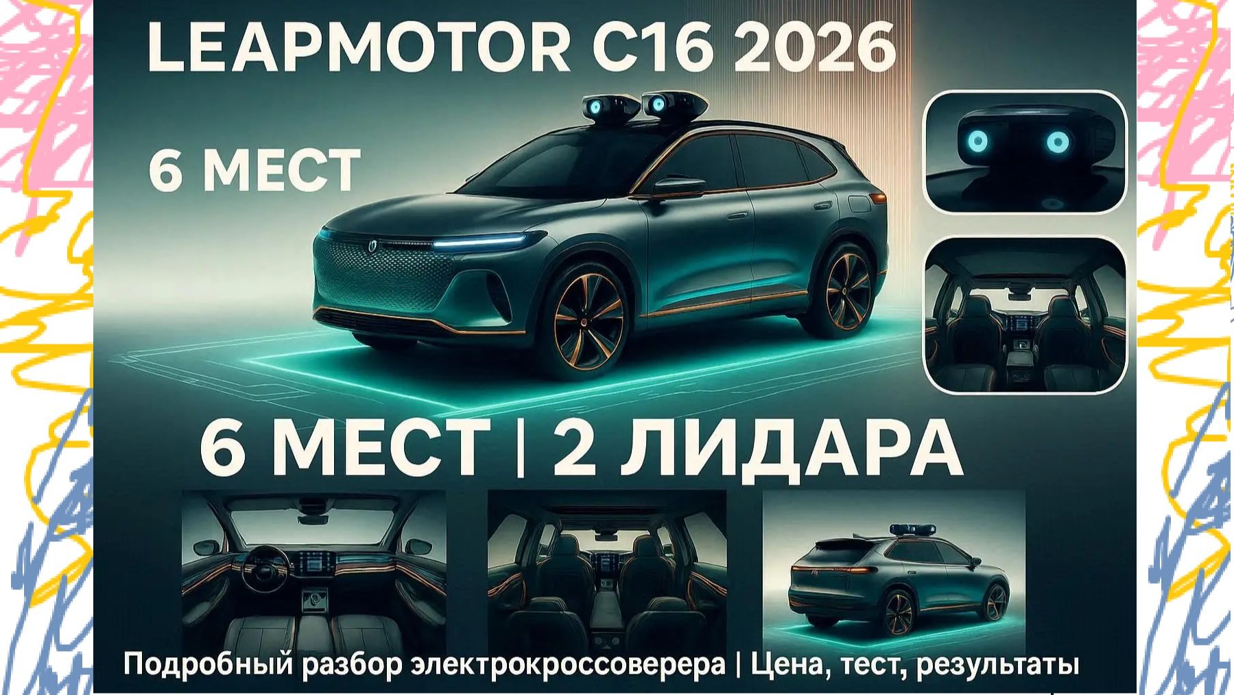 Leapmotor C16: 6-местный электрокар с лидарами за разумные деньги. Полный обзор 2026 смотреть онлайн