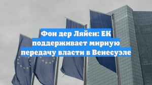 Фон дер Ляйен: ЕК поддерживает мирную передачу власти в Венесуэле
